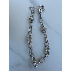 Heavy Sterling Silver 925 Twisted Rope Link Chain Bracelet 8 Inch 14.8g Dyadema